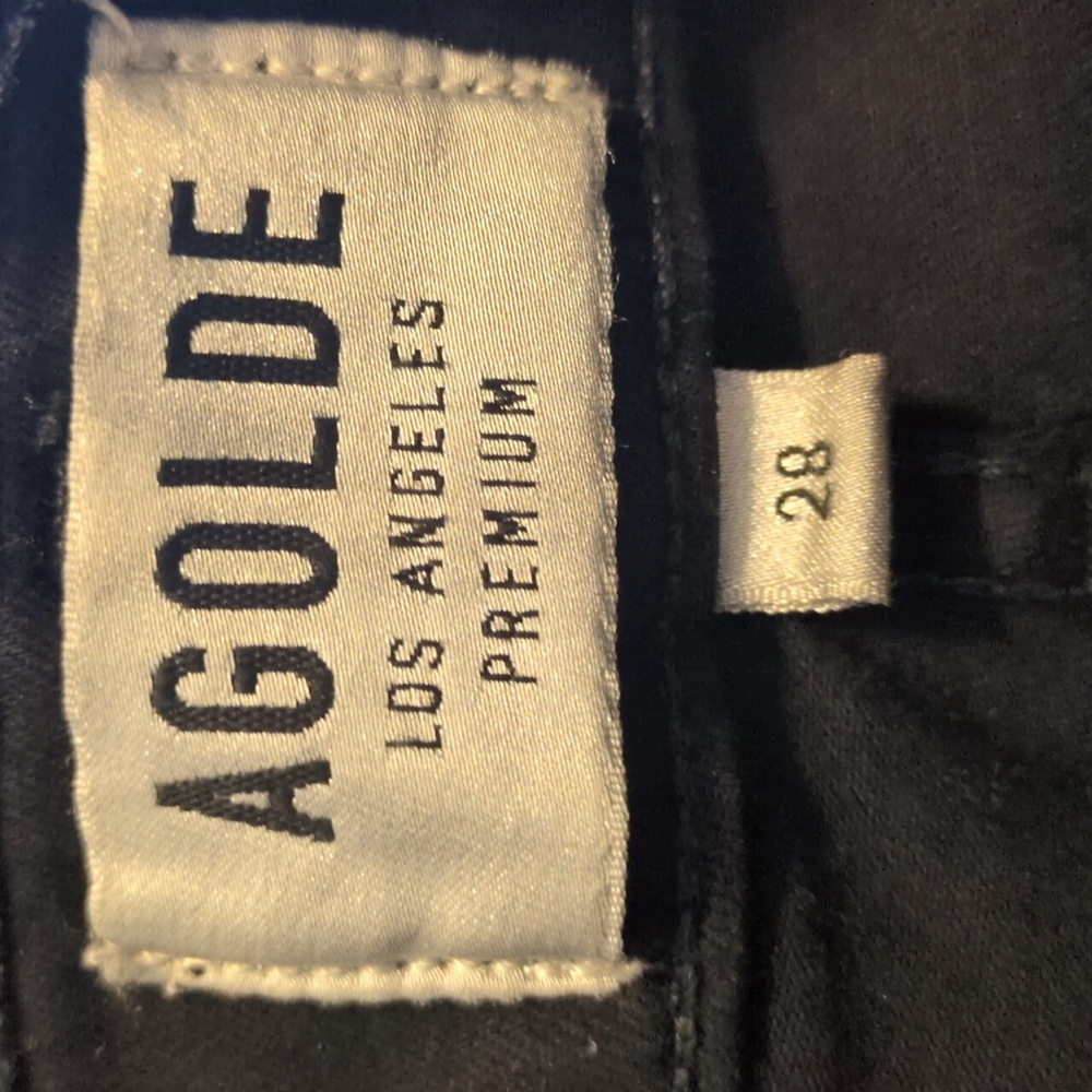 Agolde Sophie Crop High Waist Rise Skinny Jean Black Size 28 Stretchy Comfy $158 - Picture 3 of 8